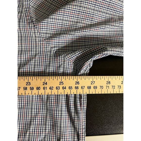 Peter Millar Summer Comfort Shirt 2XL XXL Blue White Nylon Gingham Crown Outdoor - Picture 7 of 9